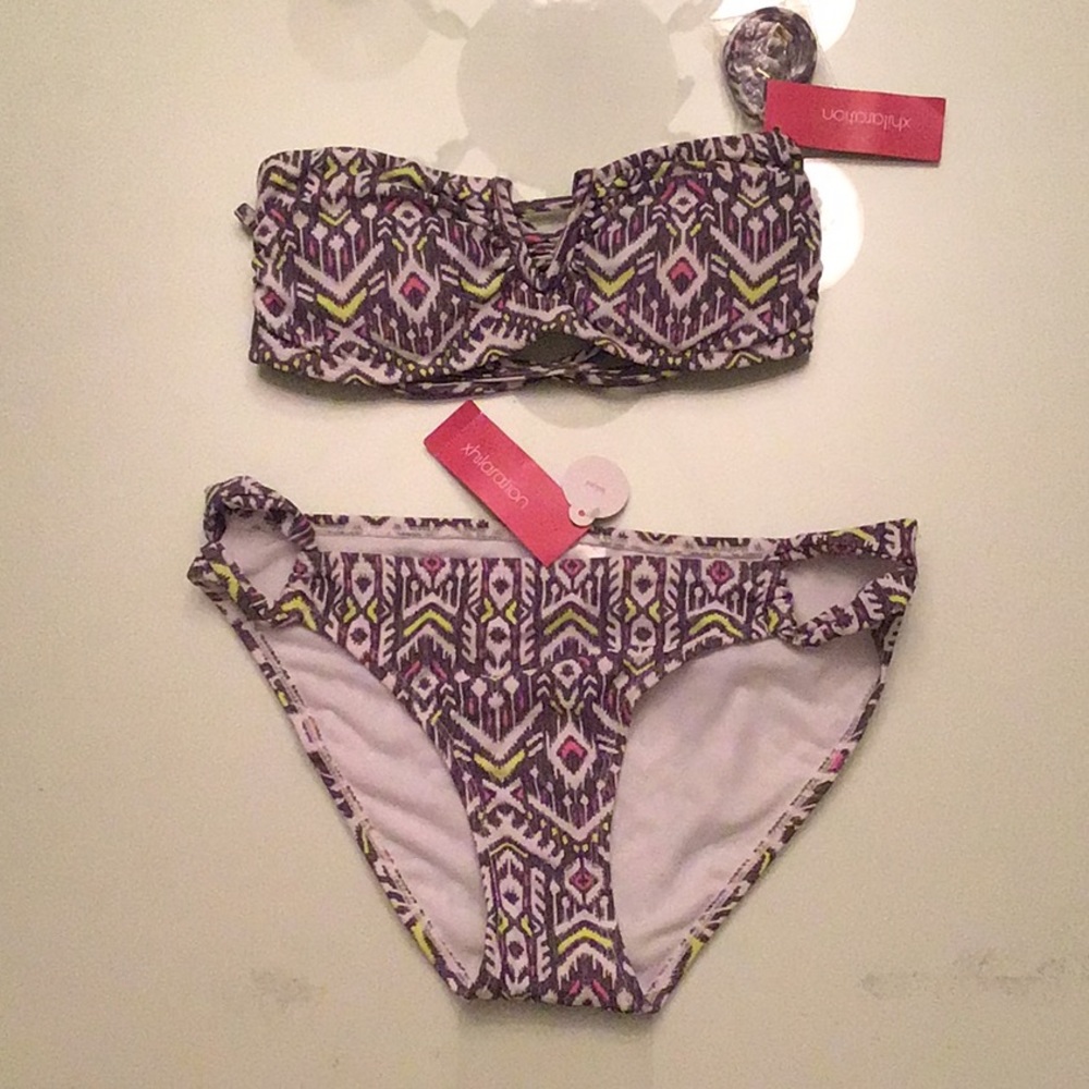 Multicolored Bikini Set (strapless/add on straps)